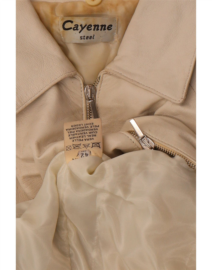 Giacca in pelle corta da donna Cayenne IT 42 Pelle bianca media