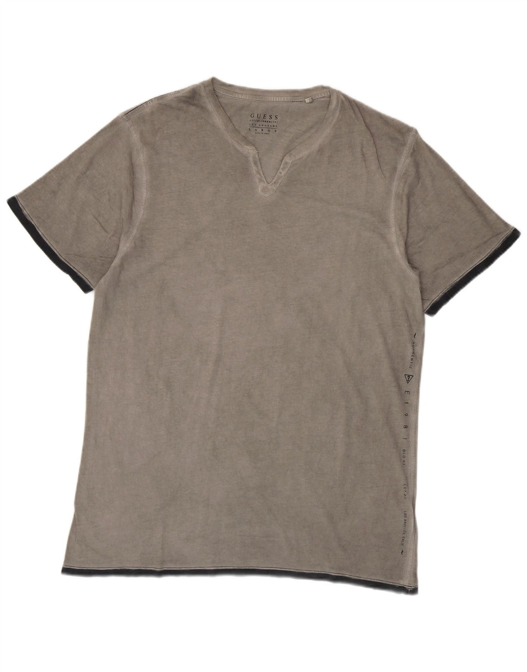 T-shirt da uomo Guess Top Large in cotone grigio
