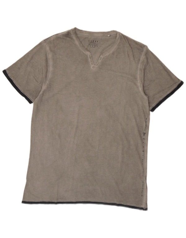 T-shirt da uomo Guess Top Large in cotone grigio
