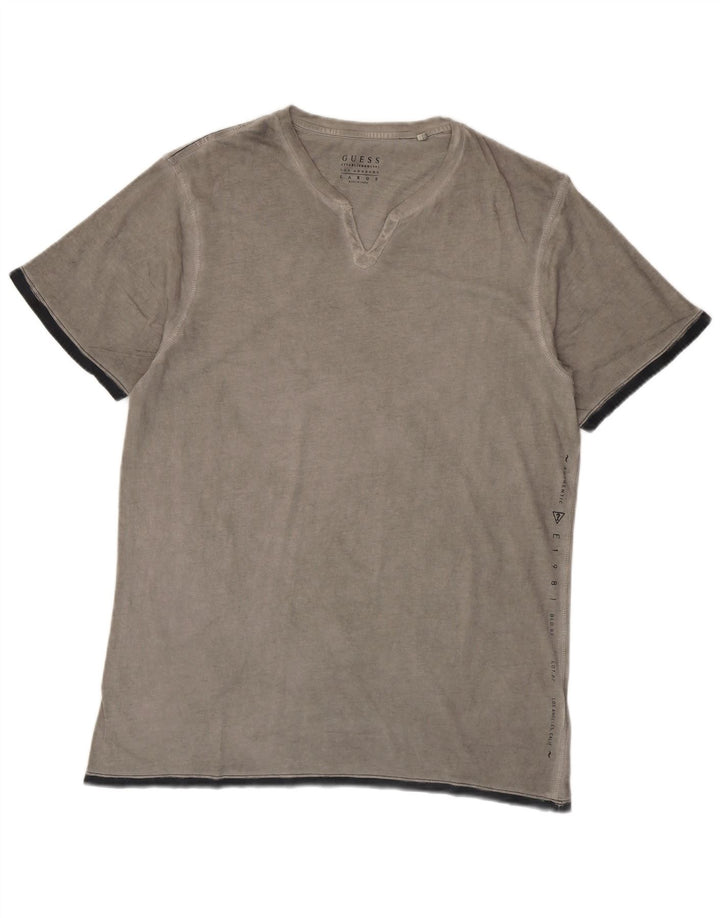 T-shirt da uomo Guess Top Large in cotone grigio