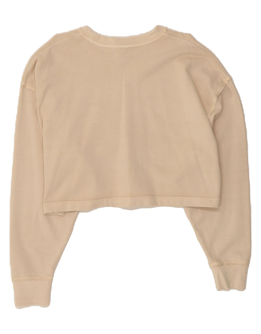 LEVI'S Womens Oversized Crop Sweatshirt Jumper UK 10 Small Beige Vintage Levi's and Second-Hand Levi's from Messina Hembry 