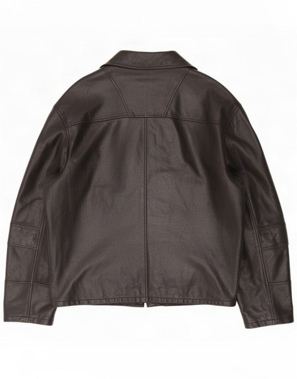 Giacca in pelle da uomo vintage IT 54 2XL Nera
