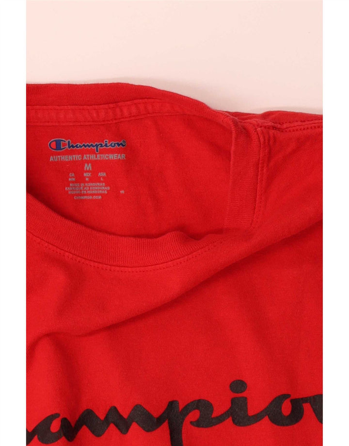 T-shirt grafica da uomo Champion Top in cotone rosso medio