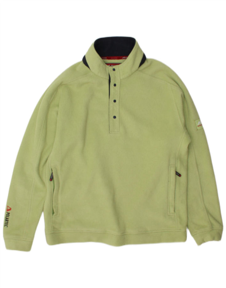 Musto Maglione in pile da uomo con collo a bottoni Poliestere verde medio