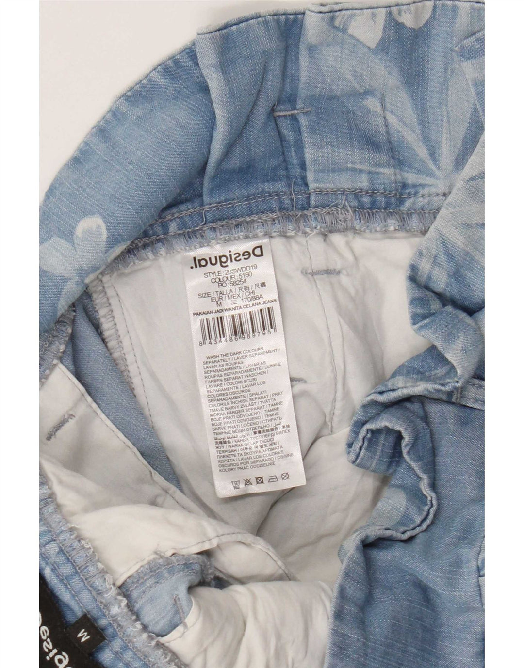 Pantaloni Cargo Harem da donna Desigual medi W32 L28 Lyocell floreale blu