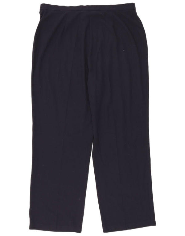 Pantaloni da abito dritti da donna Marks & Spencer UK 18 XL W35 L27 Blu navy