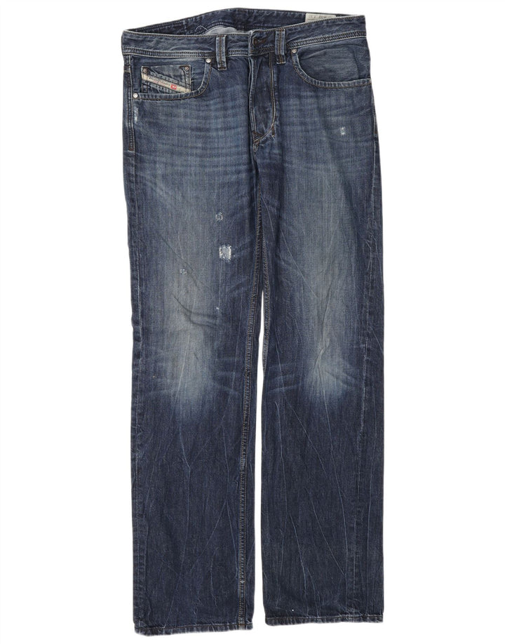 Jeans dritti da uomo Diesel W32 L32 in cotone blu