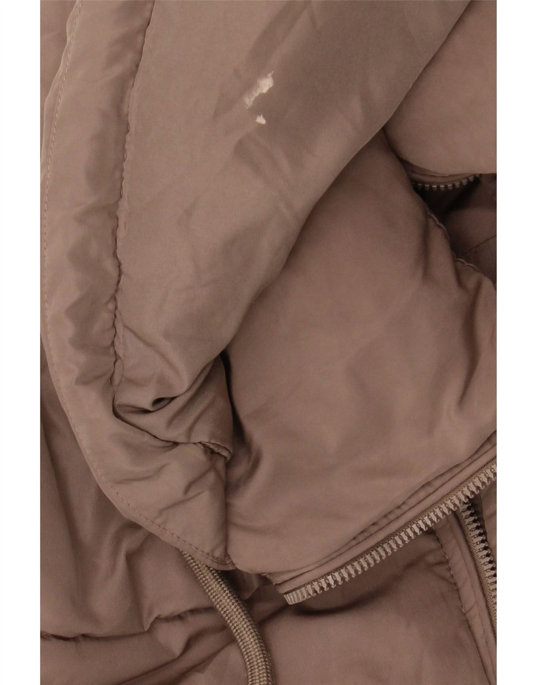 Giacca imbottita oversize con cappuccio da donna Zara UK 14 Poliestere marrone medio