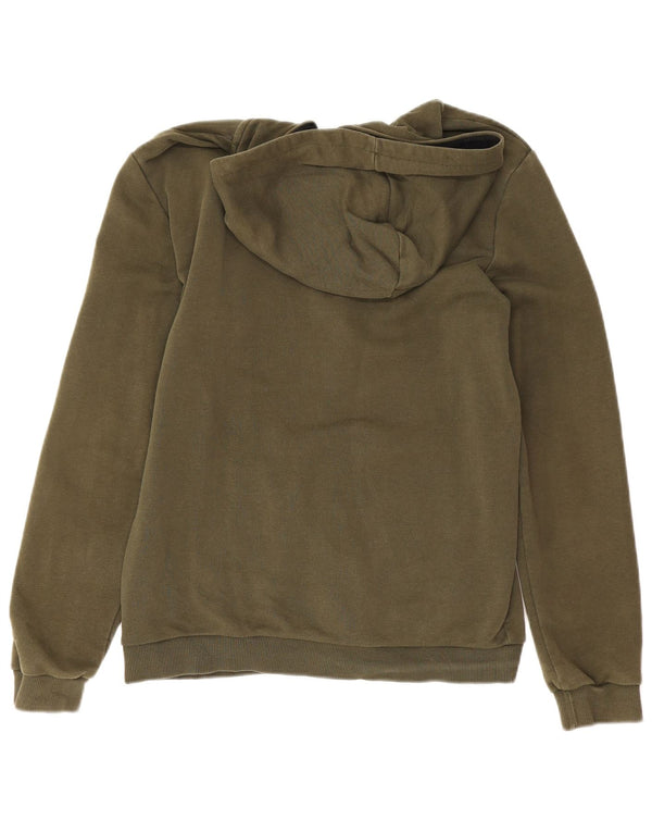 Felpa con cappuccio e zip grafica Puma da bambino 15-16 anni in cotone kaki