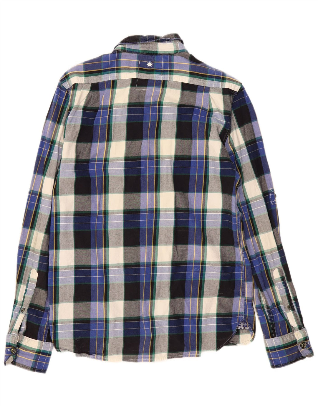 Camicia da uomo in flanella SUPERDRY XL in cotone a quadri blu navy