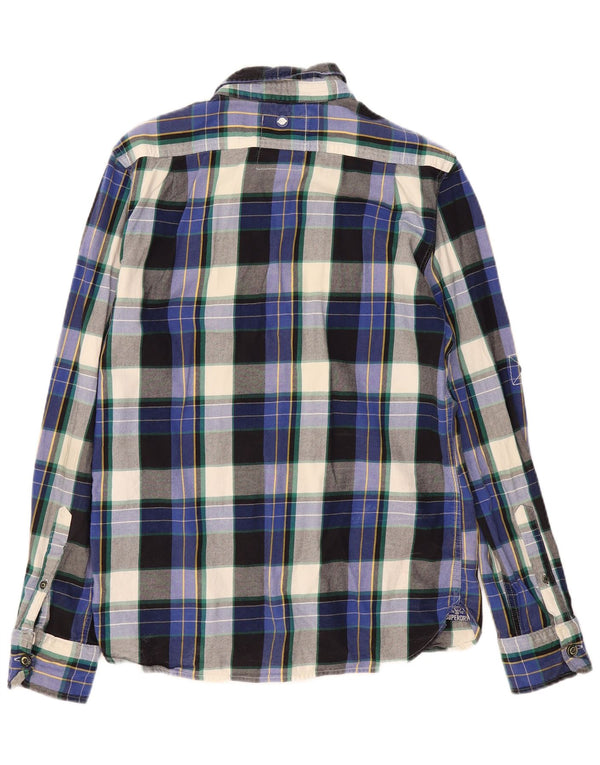 Camicia da uomo in flanella SUPERDRY XL in cotone a quadri blu navy