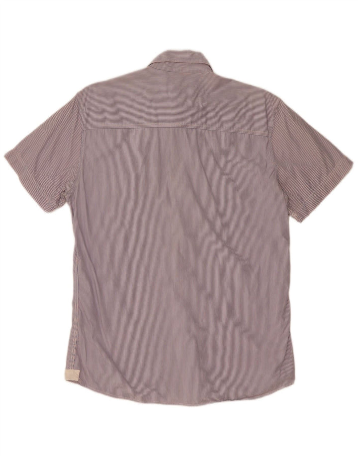 Camicia a maniche corte grafica da uomo North Sails in cotone gessato blu medio