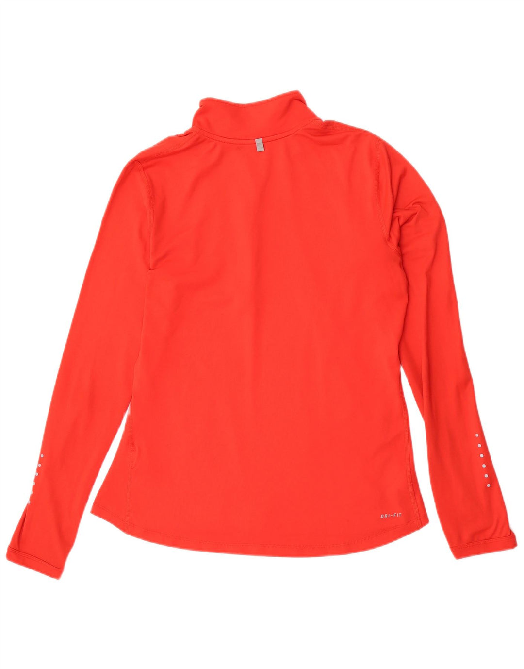 Top della tuta da ginnastica Nike da donna con collo e zip UK 14 poliestere rosso medio