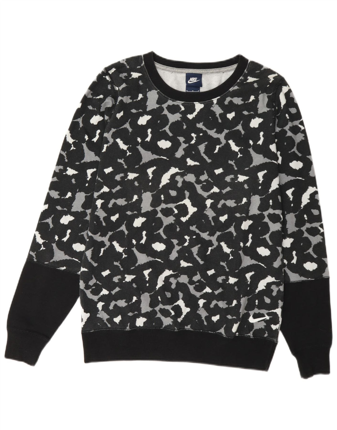 Felpa da donna Nike Jumper UK 14 Medium Black Animal Print