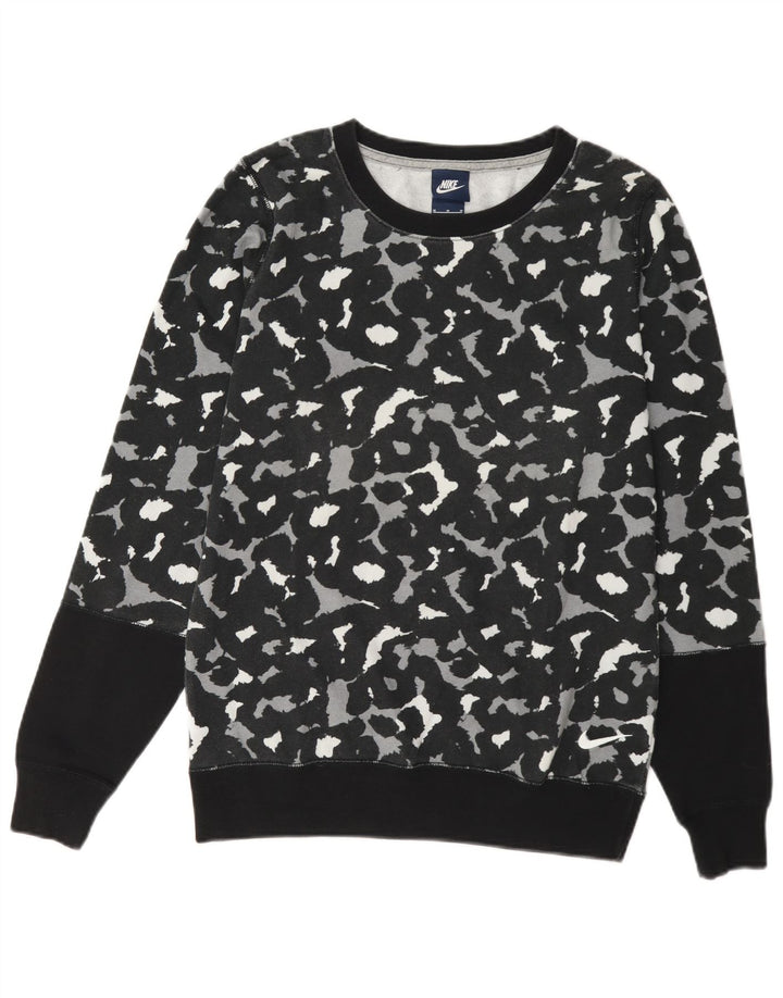 Felpa da donna Nike Jumper UK 14 Medium Black Animal Print