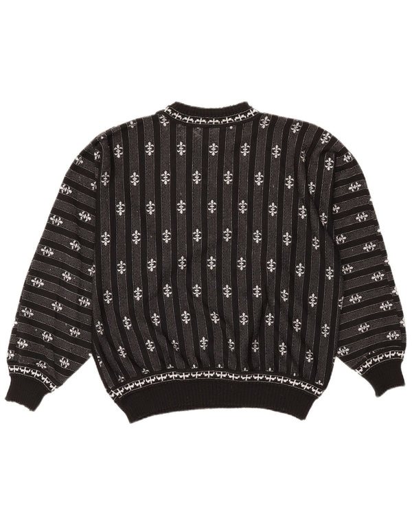 Maglione maglione girocollo oversize da donna C&A UK 14 medio a righe nere