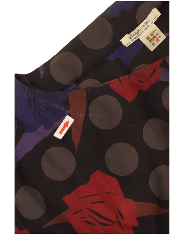 Abito da tenda vintage a maniche lunghe da donna IT 44 Medio floreale multicolore