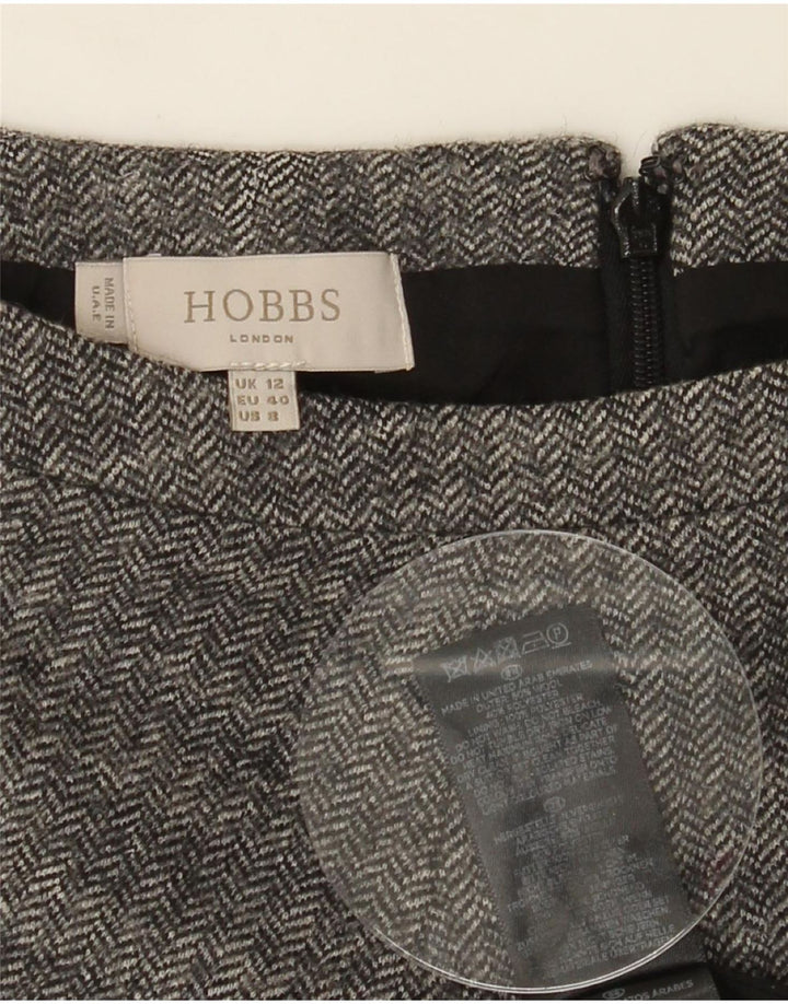Abito tubino da donna Hobbs UK 12 Lana a spina di pesce grigio medio