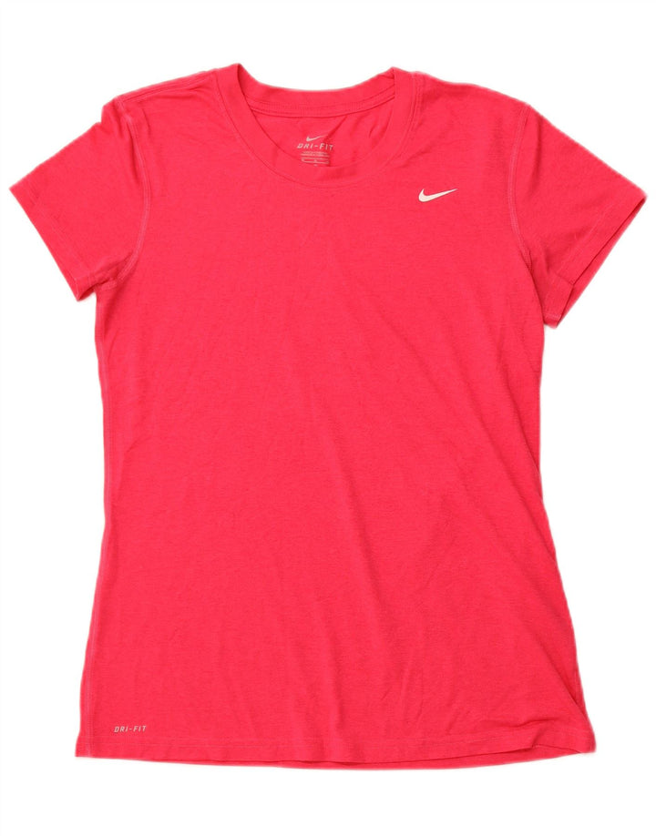 T-shirt NIKE Dri Fit da donna Top UK 12 poliestere rosa medio