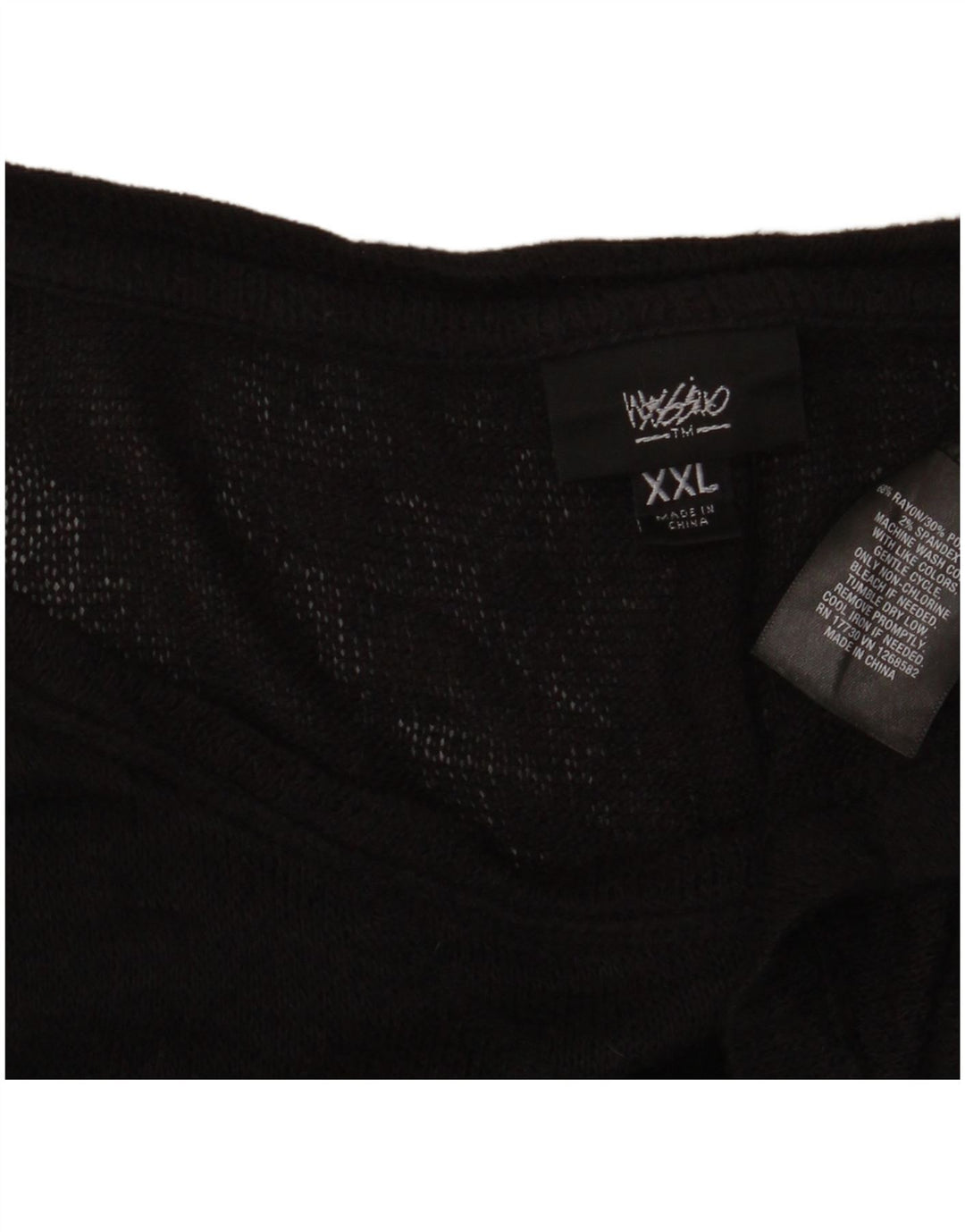 Massimo Dutti Top tunica asimmetrica trasparente da donna UK 20 2XL Rayon nero