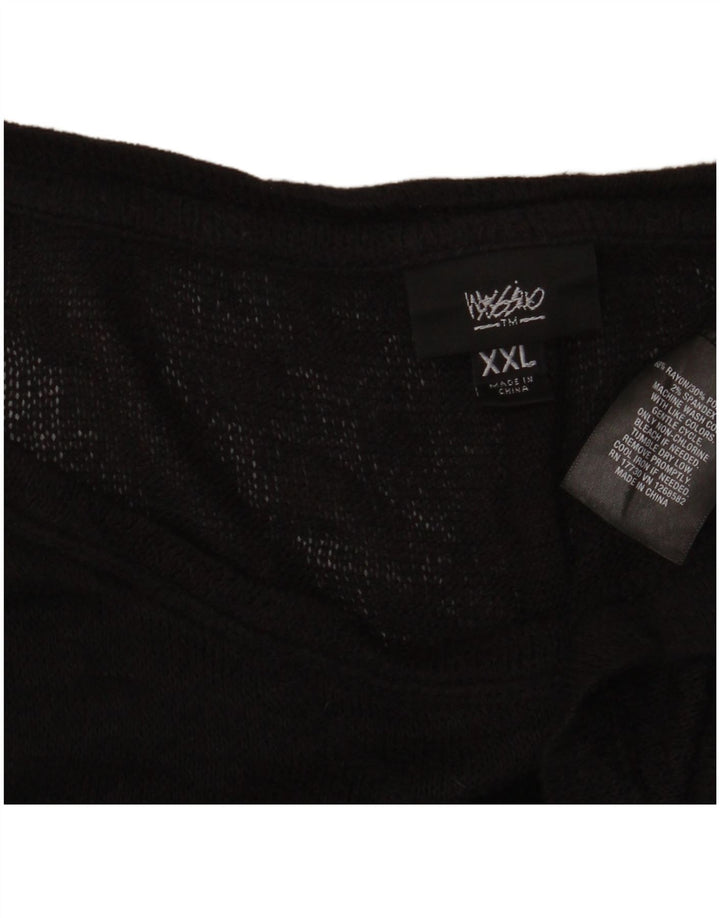 Massimo Dutti Top tunica asimmetrica trasparente da donna UK 20 2XL Rayon nero