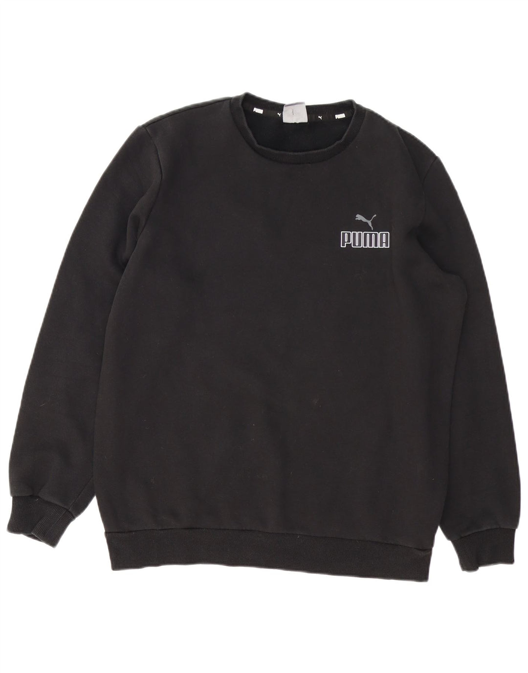 Felpa da uomo Puma Maglia media in cotone nero