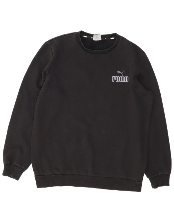 Felpa da uomo Puma Maglia media in cotone nero