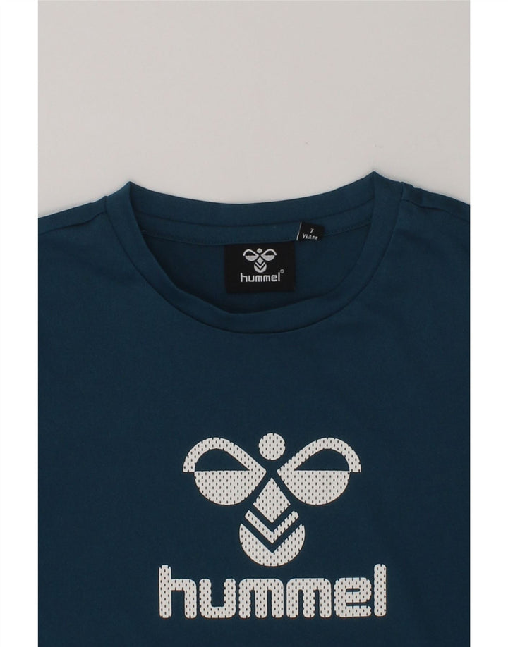 HUMMEL Boys Graphic T-Shirt Top 6-7 Years Navy Blue Polyester | Vintage Hummel | Thrift | Second-Hand Hummel | Used Clothing | Messina Hembry 