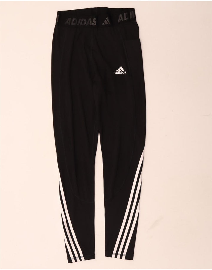 Leggings grafici da donna Adidas UK 8 Small poliestere nero