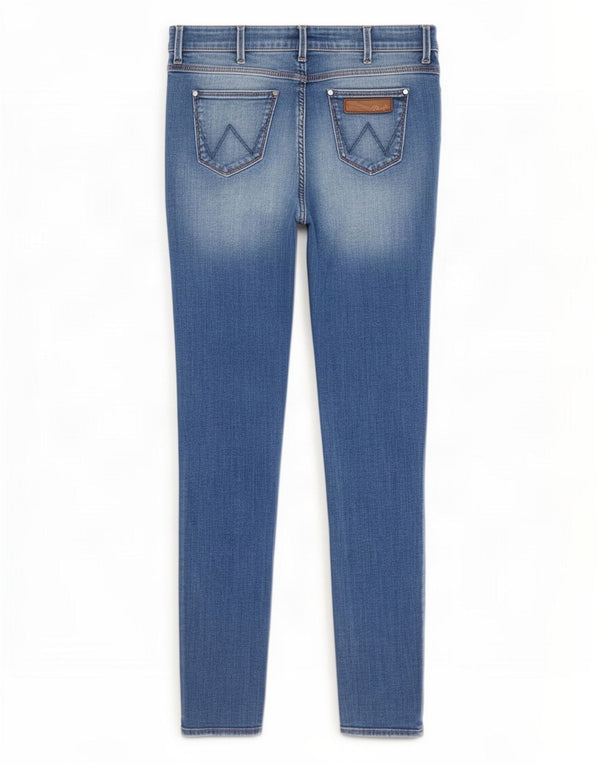 Jeans skinny Wrangler Courtney a vita bassa da donna W28 L32 cotone blu