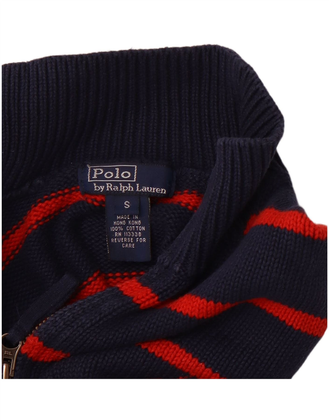 POLO RALPH LAUREN Maglione maglione con zip per ragazzi 7-8 anni piccolo blu navy