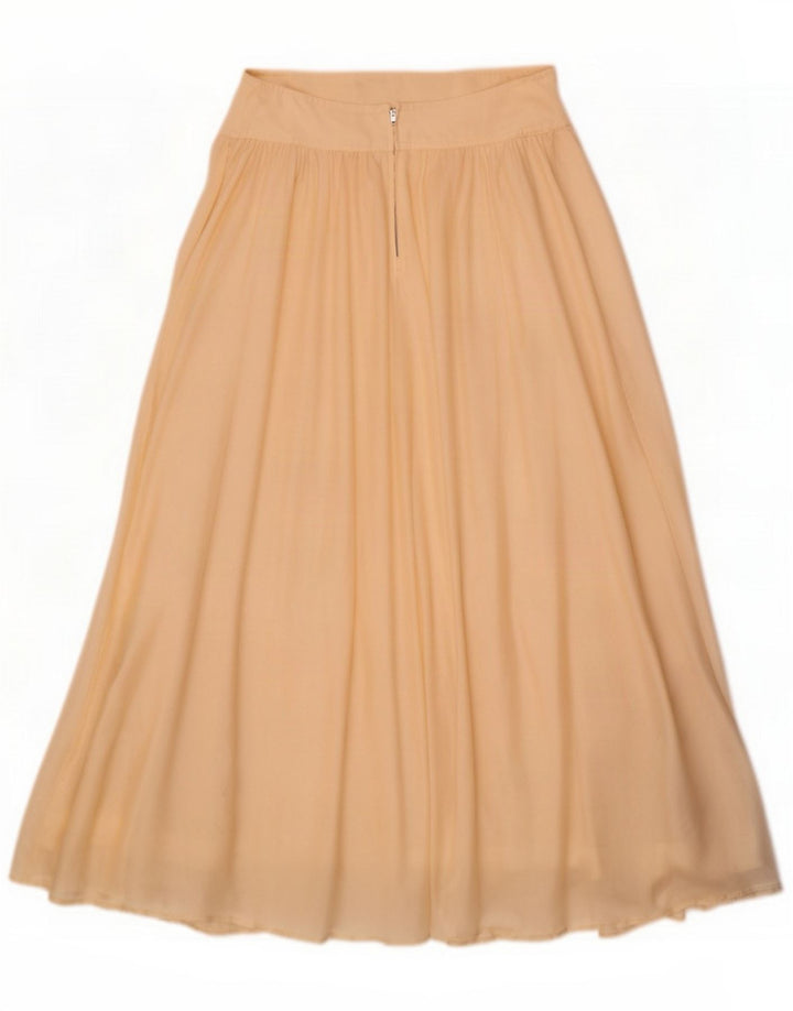 Byblos Gonna svasata a pieghe da donna US 8 Media W26 Beige Seta
