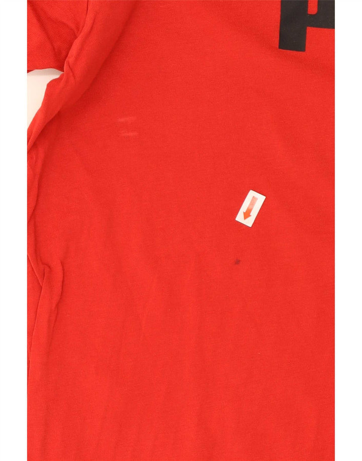 T-shirt grafica da uomo Puma Top in cotone rosso medio