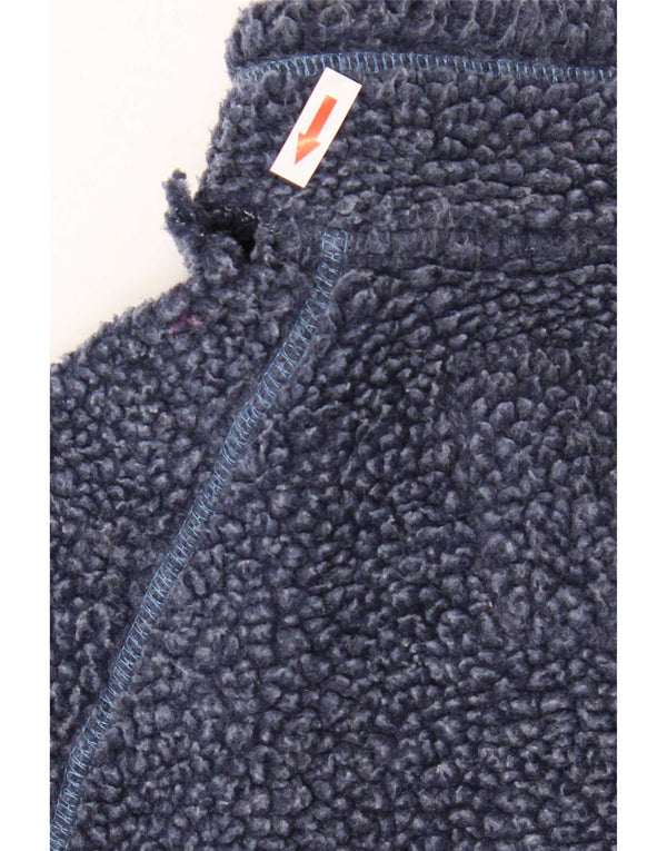 Maglione in pile oversize da donna con collo con zip Weird Fish UK 10 piccolo blu navy