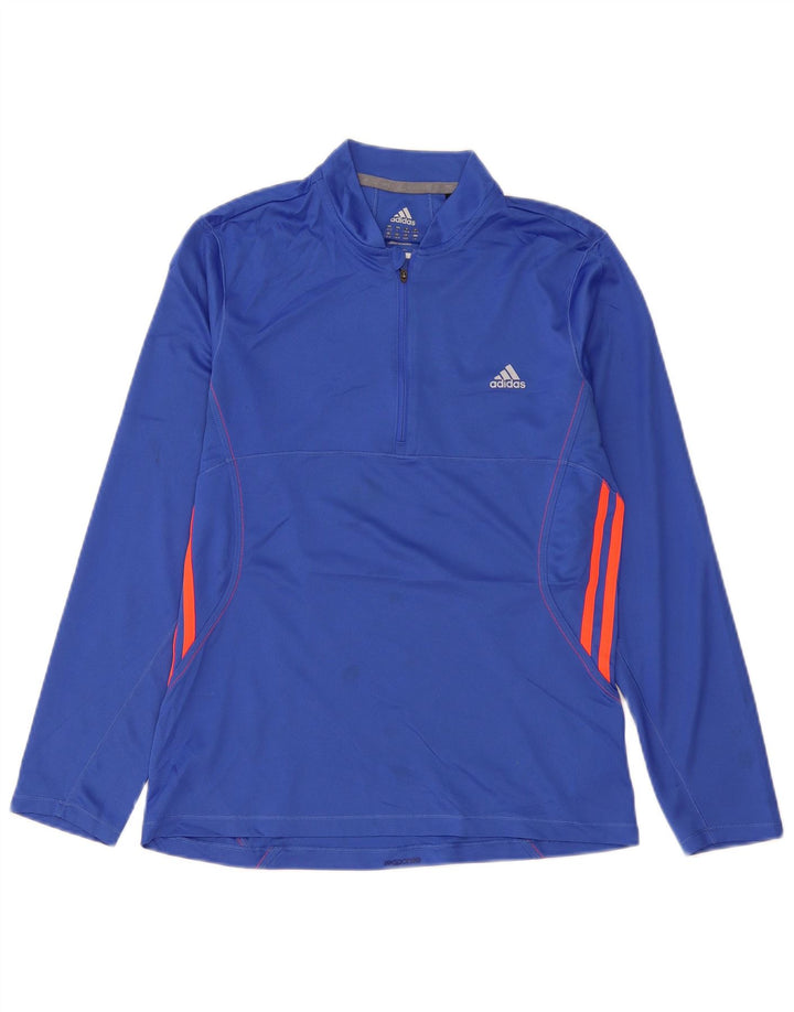 Top della tuta pullover Climalite da donna ADIDAS UK 16/18 Large Blu