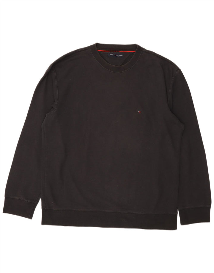Felpa da uomo Tommy Hilfiger Jumper XL in cotone nero