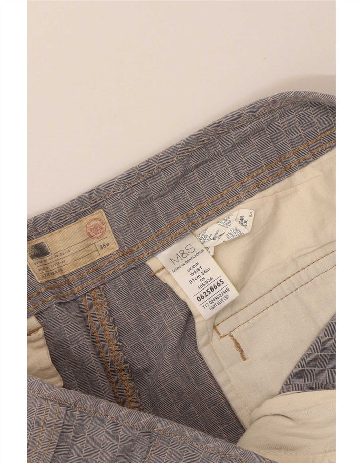 Pantaloncini cargo da uomo Marks & Spencer grandi W36 in cotone a quadri blu