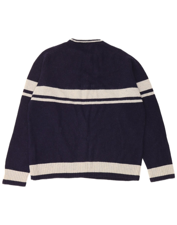 Maglione girocollo da uomo Ivy Oxford XL in lana color block blu navy