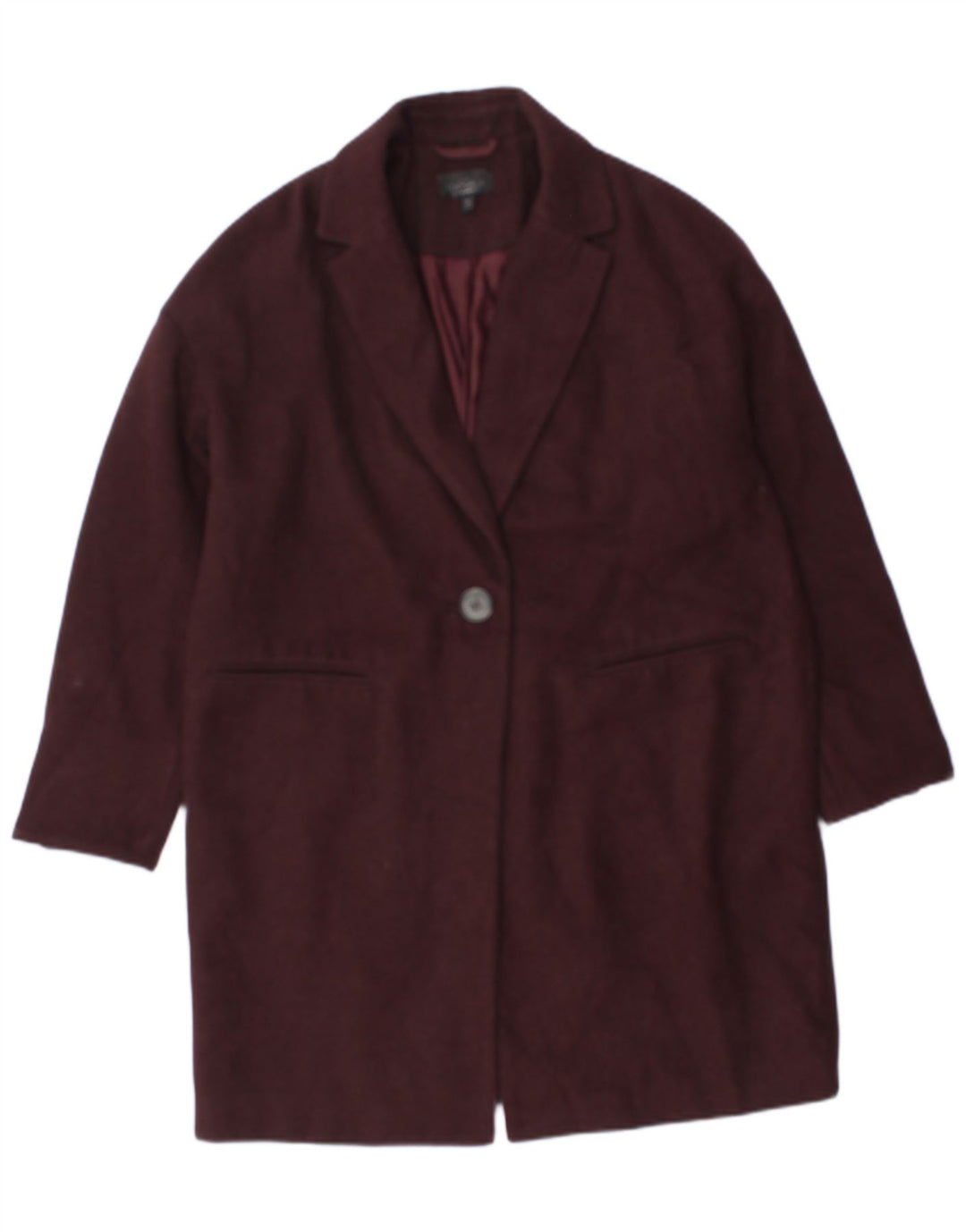 Cappotto da donna Topshop UK 12 Poliestere bordeaux medio