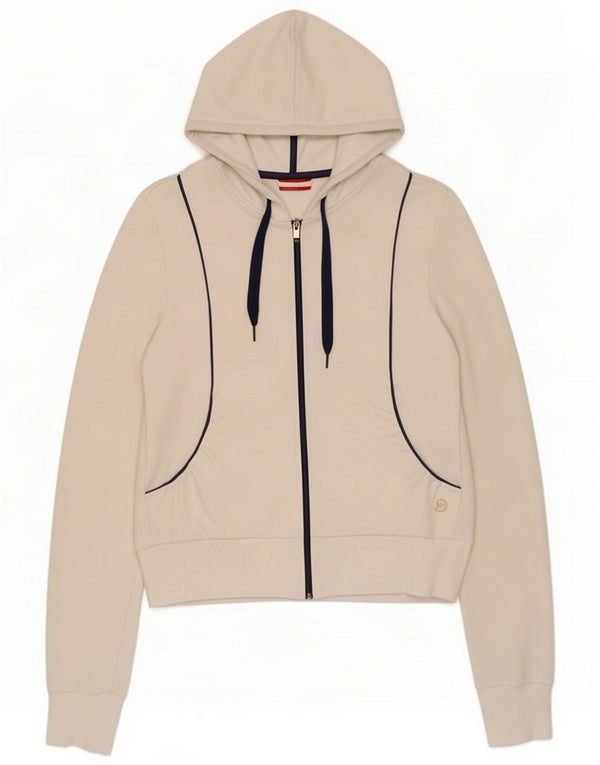 Puma Felpa con cappuccio e zip da donna UK 12 Cotone bianco medio