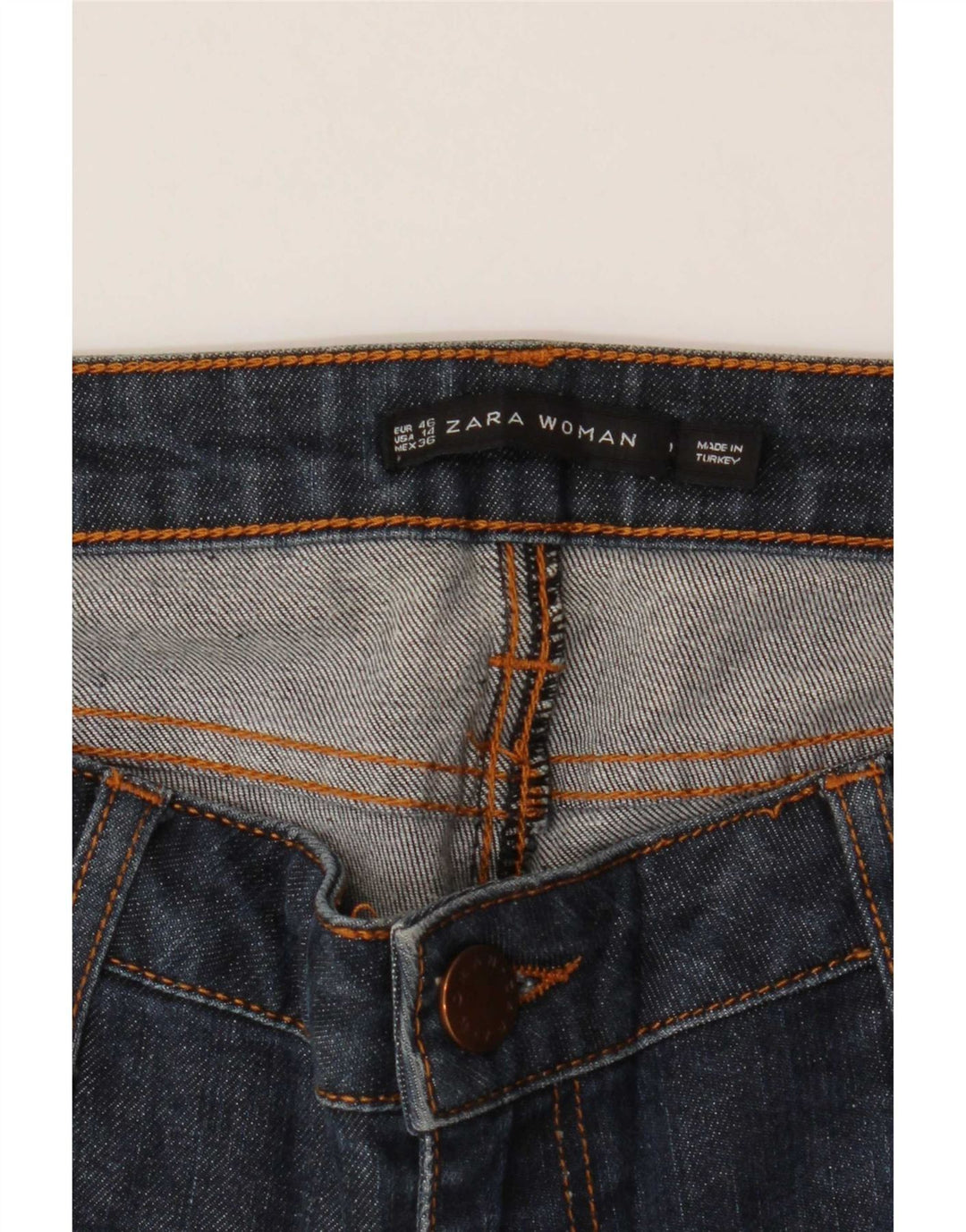 Jeans slim da donna Zara EU 46 2XL W36 L28 Blu navy