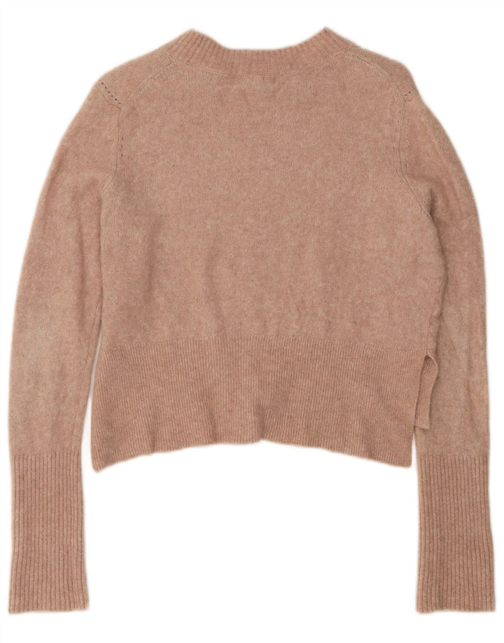 ALL SAINTS Maglione corto con scollo a barca da donna UK 14 Rosa medio