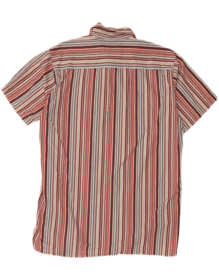 TOM TAILOR Camicia a maniche corte da uomo 2XL Cotone a righe multicolore