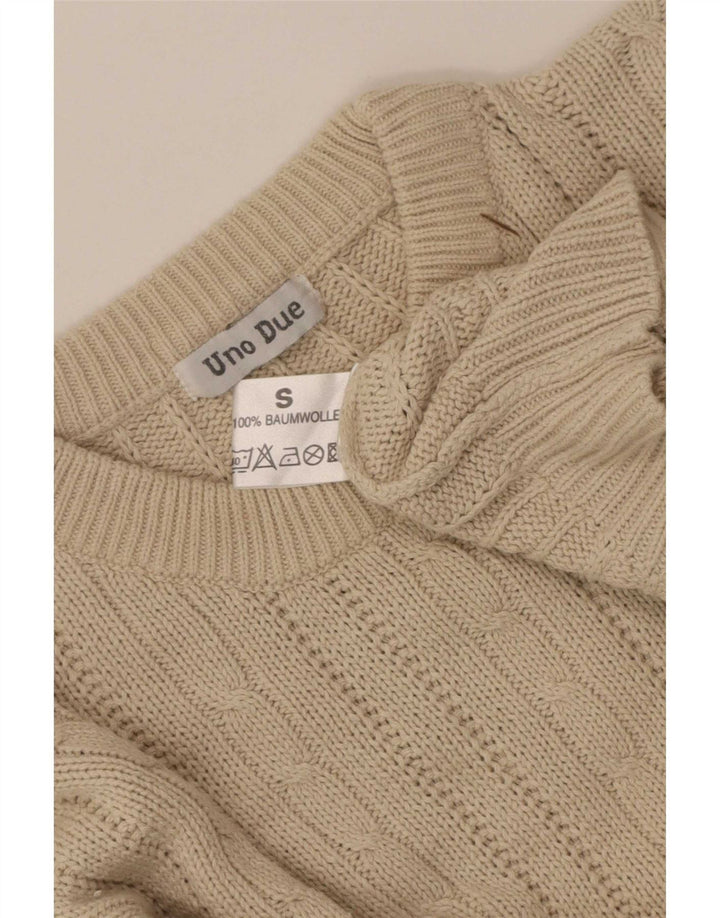 Maglione maglione girocollo da uomo Uno Due piccolo in cotone beige