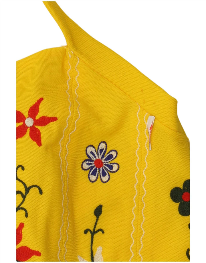 Abito vintage da donna alla caviglia IT 42 giallo medio floreale