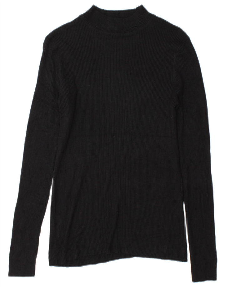 Top manica lunga da donna Marks & Spencer UK 14 viscosa nera media