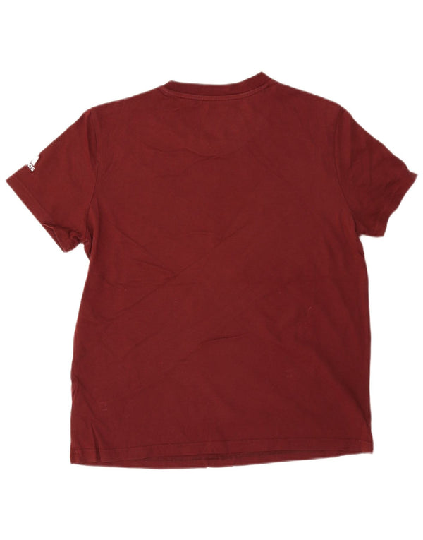 T-shirt grafica da donna Adidas Top UK 16/18 grande in cotone bordeaux