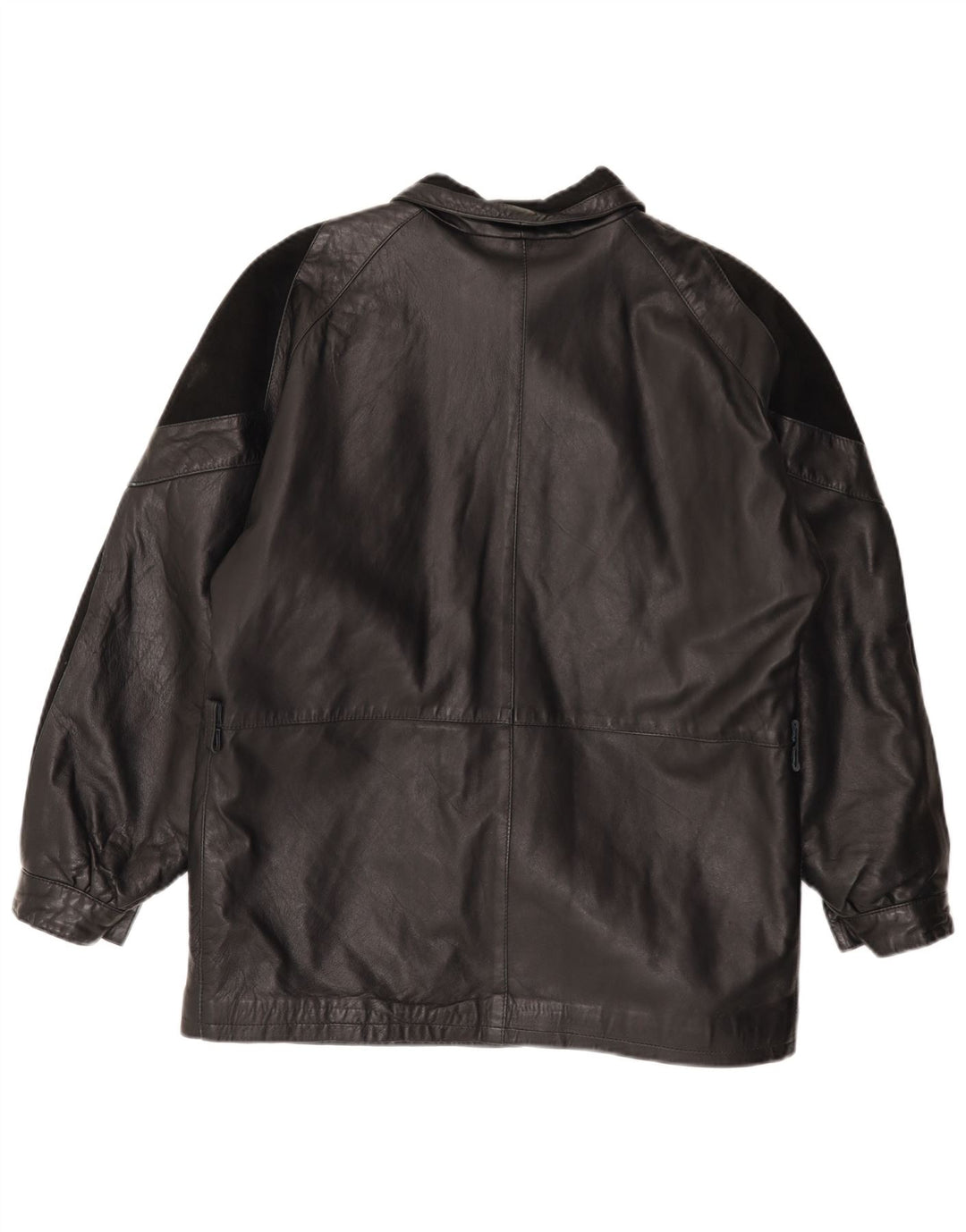 Giacca in pelle vintage da donna EU 44 XL in pelle nera