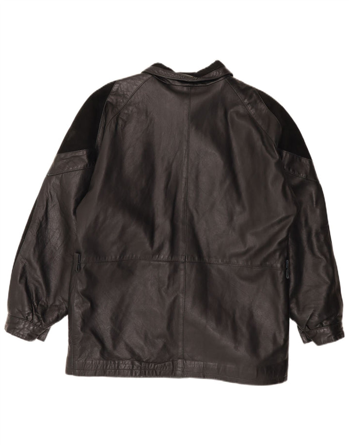 Giacca in pelle vintage da donna EU 44 XL in pelle nera