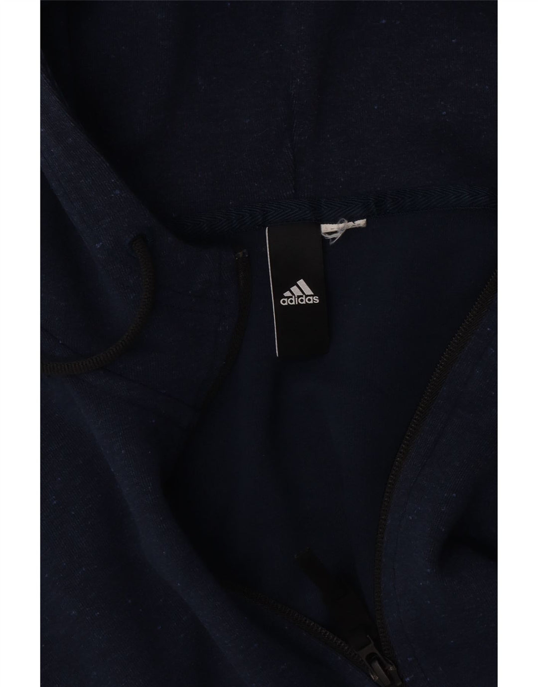Maglione con cappuccio e zip da uomo Adidas medio blu navy screziato